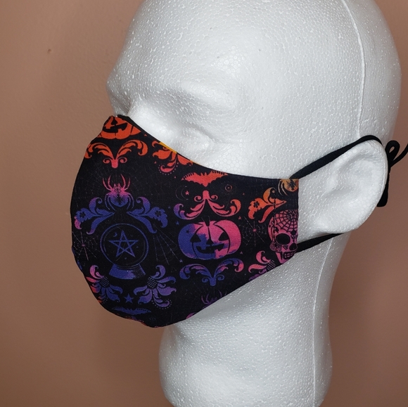 Face Mask Reusable Reversible Washable Halloween Candy Corn Print - Picture 7 of 8